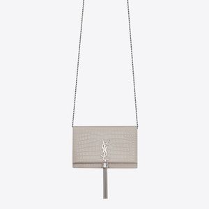 YLS KATE CHAIN WALLET SHINY CROCODILE-EMBOSSED